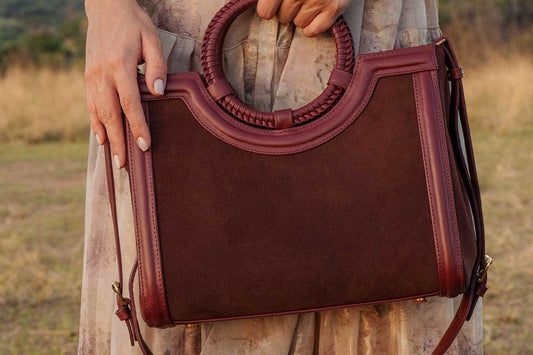 Bolsa Marcela Mini Camurça Bordô