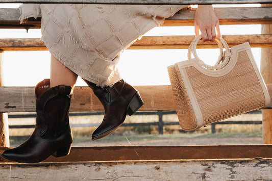 Bolsa Marcela Mini Ráfia Natural c/ Creme
