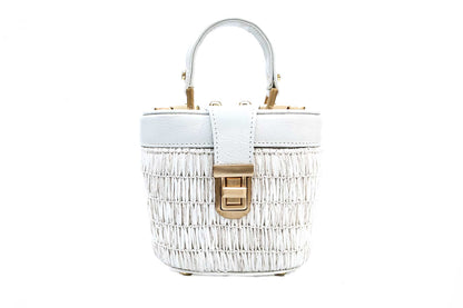 Bolsa Olga Micro Ráfia Natural Off-White