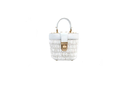 Bolsa Olga Micro Ráfia Natural Off-White