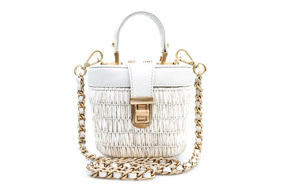 Bolsa Olga Micro Ráfia Natural Off-White