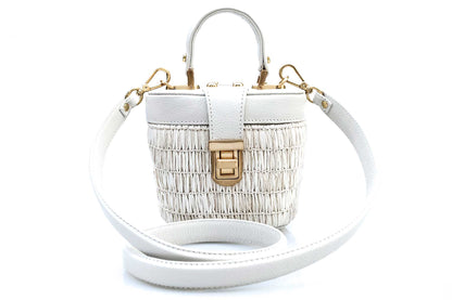 Bolsa Olga Micro Ráfia Natural Off-White