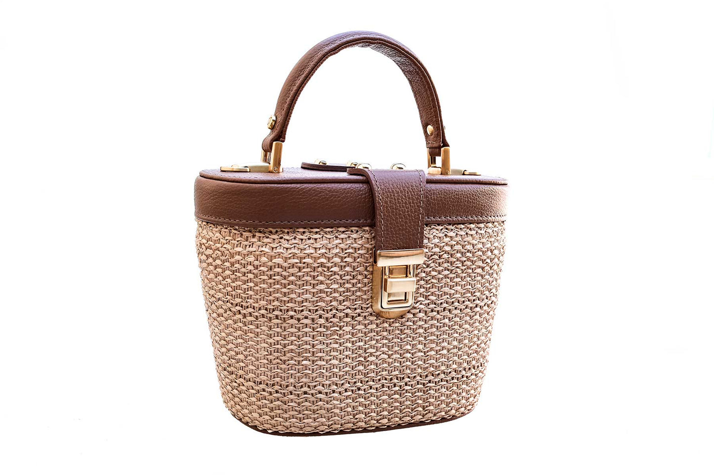 Bolsa Olga Mini Ráfia Natural c/ Avelã