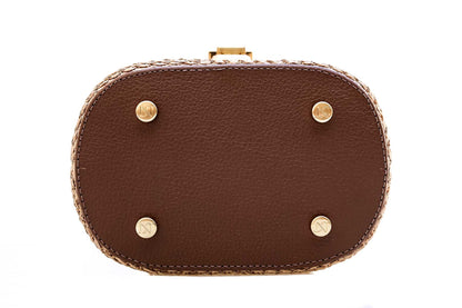 Bolsa Olga Mini Ráfia Natural c/ Avelã