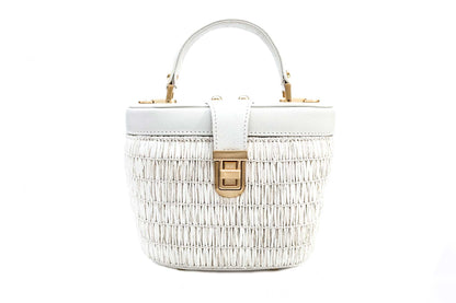 Bolsa Olga Mini Ráfia Natural Off-White