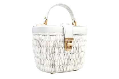Bolsa Olga Mini Ráfia Natural Off-White
