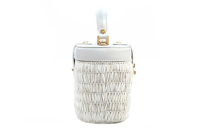 Bolsa Olga Mini Ráfia Natural Off-White