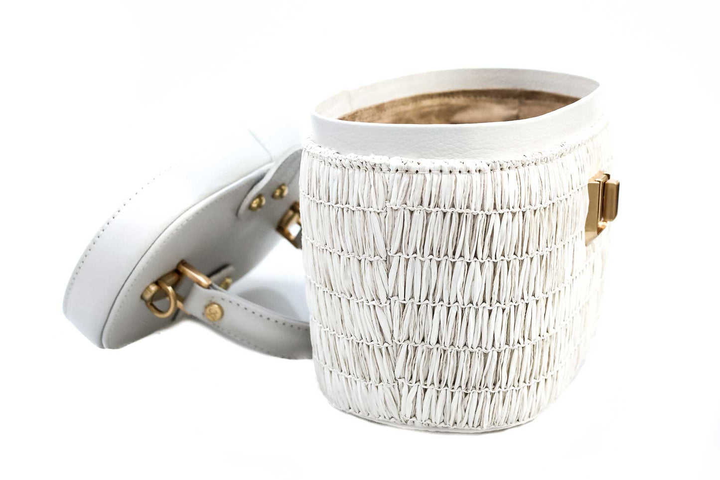Bolsa Olga Mini Ráfia Natural Off-White