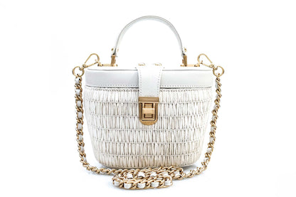 Bolsa Olga Mini Ráfia Natural Off-White
