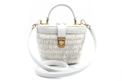 Bolsa Olga Mini Ráfia Natural Off-White