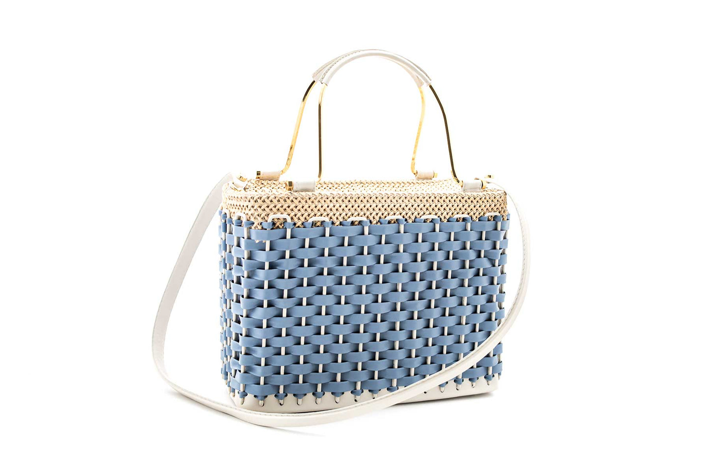 Bolsa Rita Azul Bebê e Off White