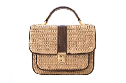 Bolsa Soraia Mini Rafia Natural c/ Avelã