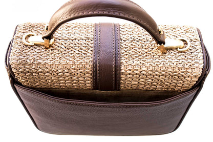 Bolsa Soraia Mini Rafia Natural c/ Avelã