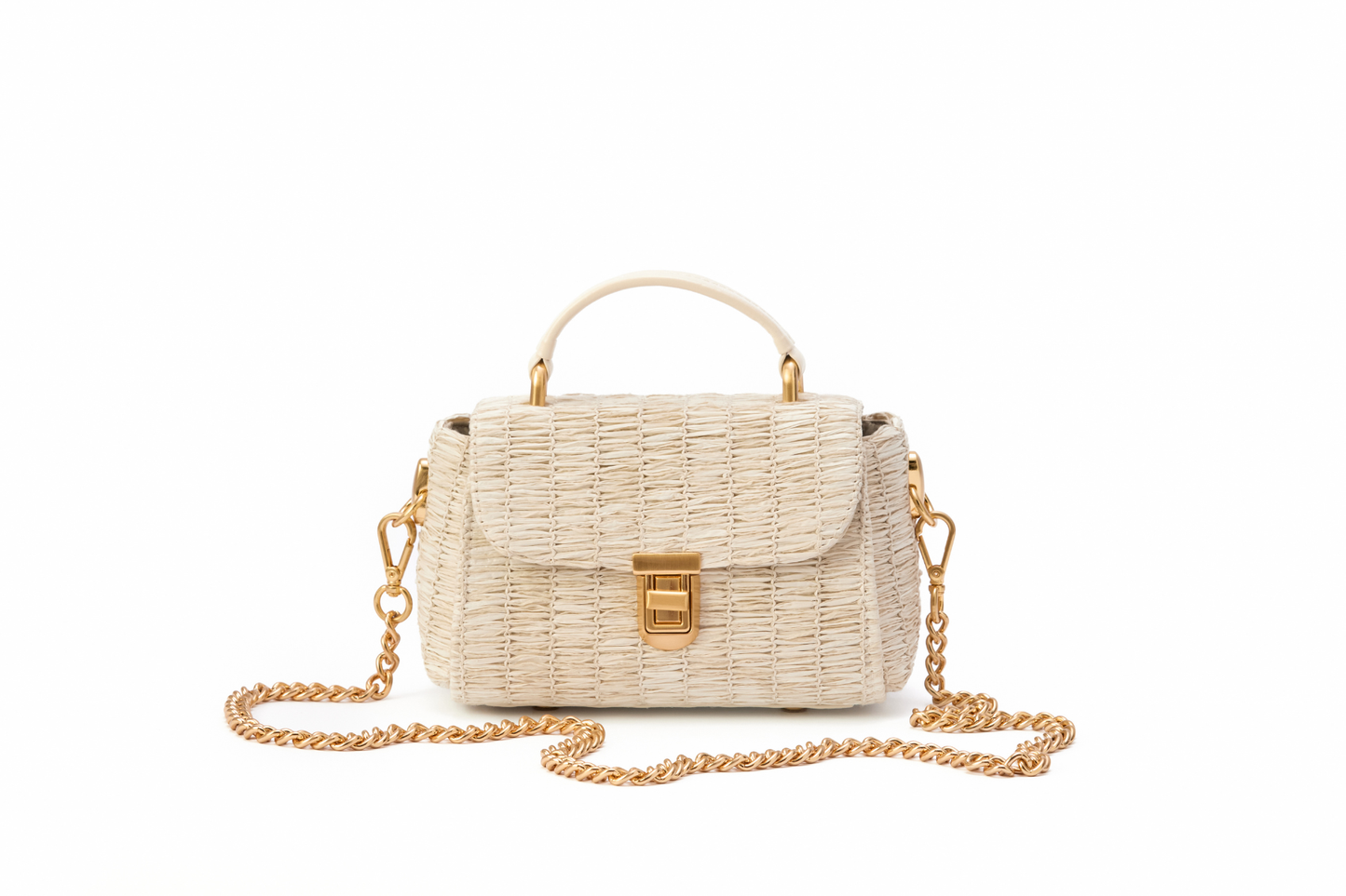 Bolsa Cora Mini Ráfia Natural Off White