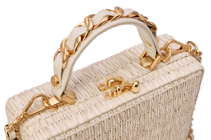 Bolsa Lina Ráfia Natural Off White