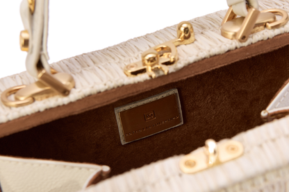 Bolsa Lina Ráfia Natural Off White