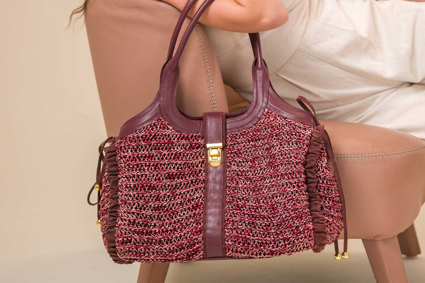 Bolsa Lorena Crochê Beringela