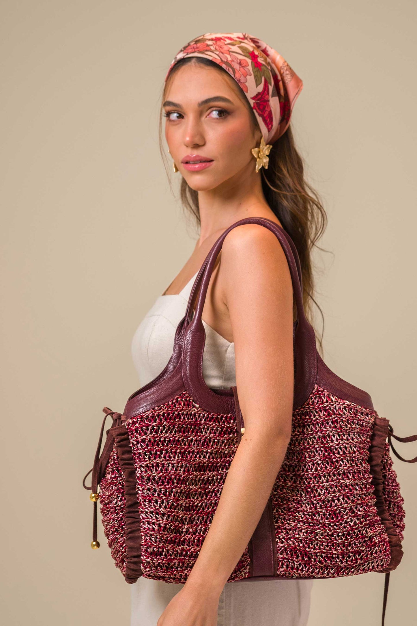 Bolsa Lorena Crochê Beringela