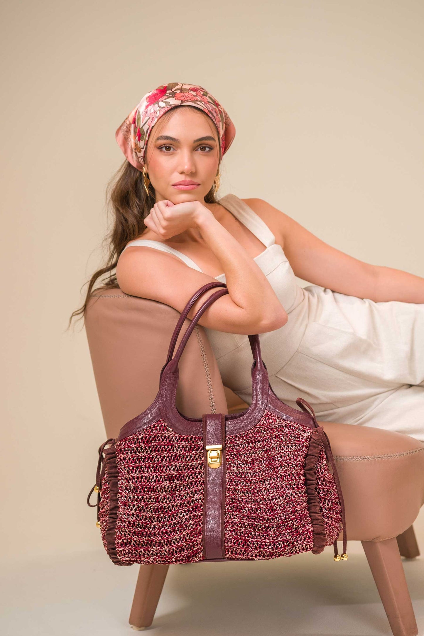 Bolsa Lorena Crochê Beringela