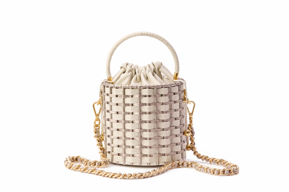 Bolsa Lucila Off White c/ Prata Envelhecida