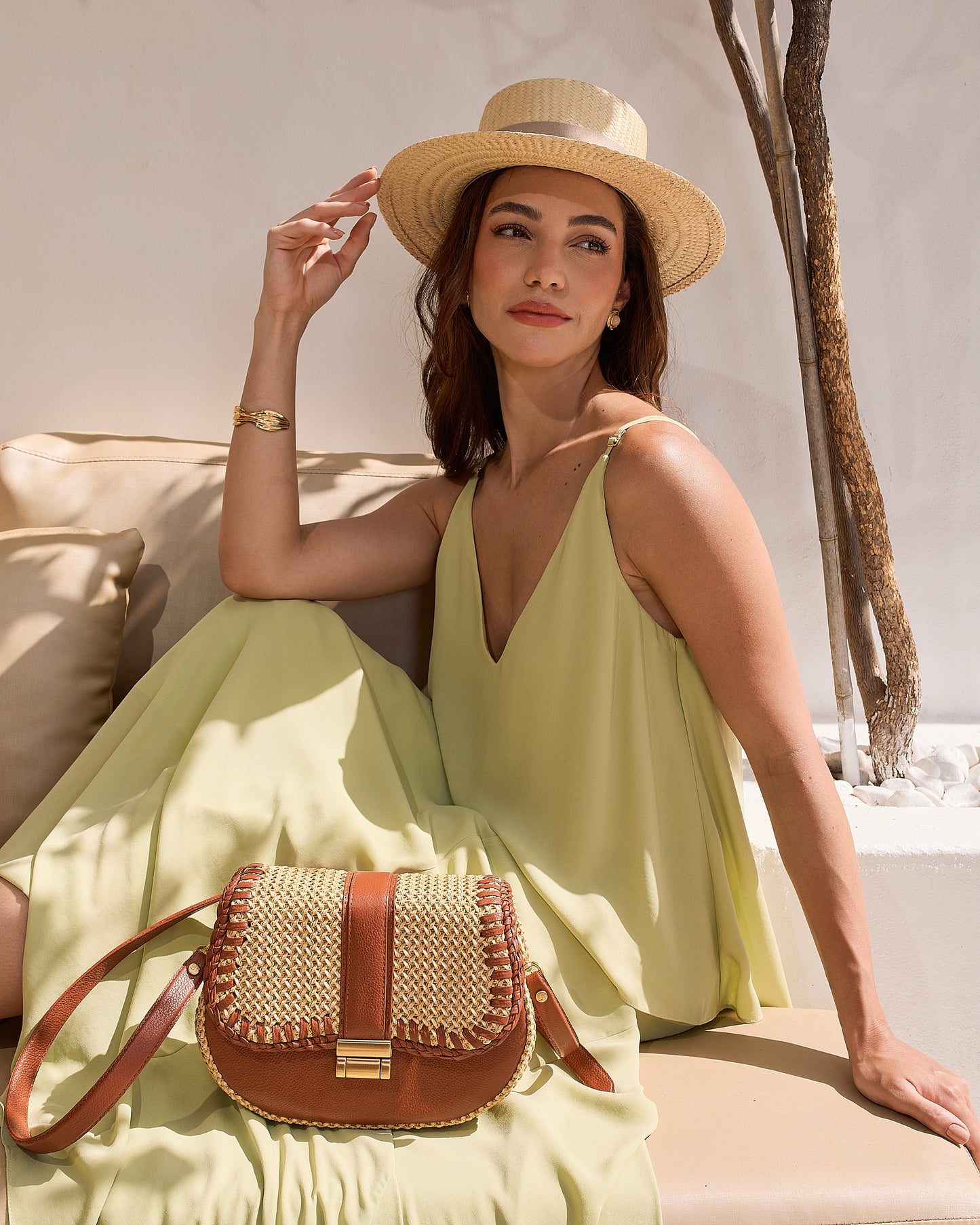 Bolsa Tarsila Mini Creme c/ Canela
