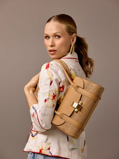 Bolsa Celine Ráfia Natural Macadâmia