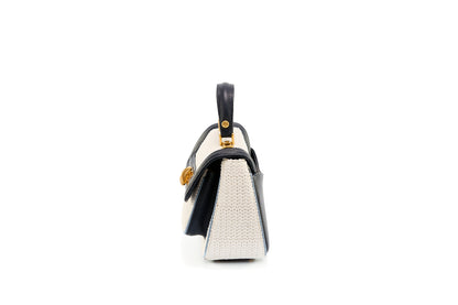 Bolsa Helena Mini Ráfia Natural Mix Azul