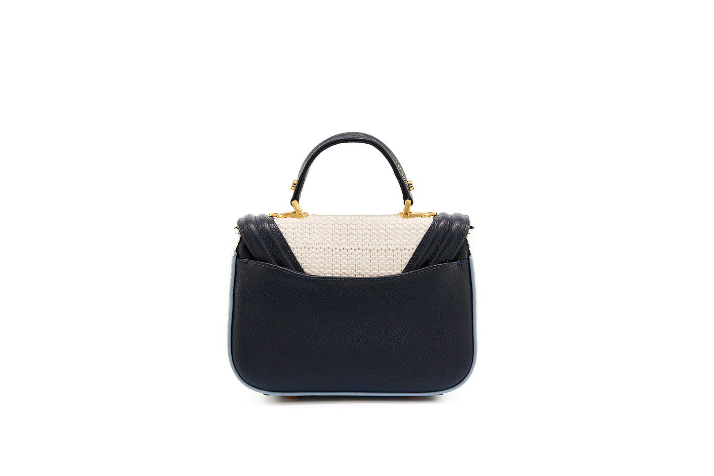 Bolsa Helena Mini Ráfia Natural Mix Azul