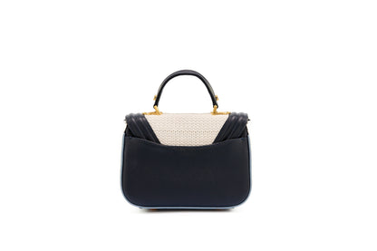 Bolsa Helena Mini Ráfia Natural Mix Azul