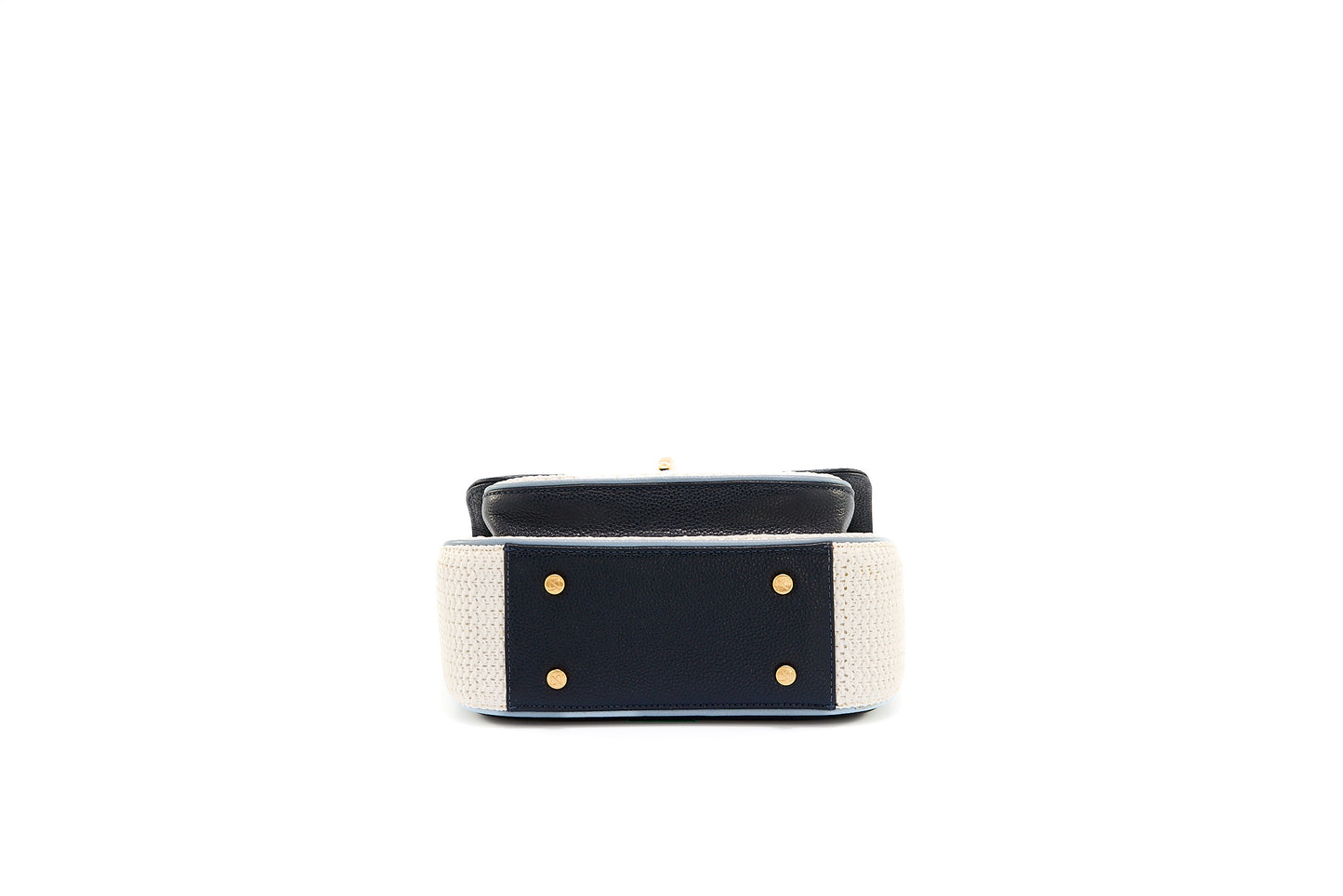 Bolsa Helena Mini Ráfia Natural Mix Azul