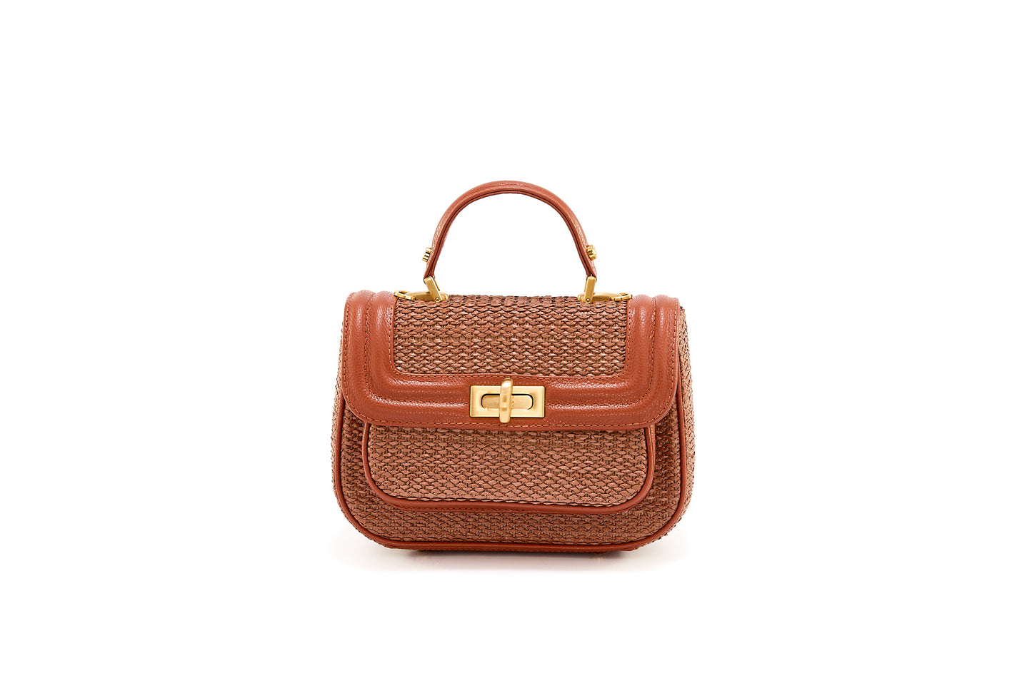 Bolsa Helena Mini Ráfia Natural Canela
