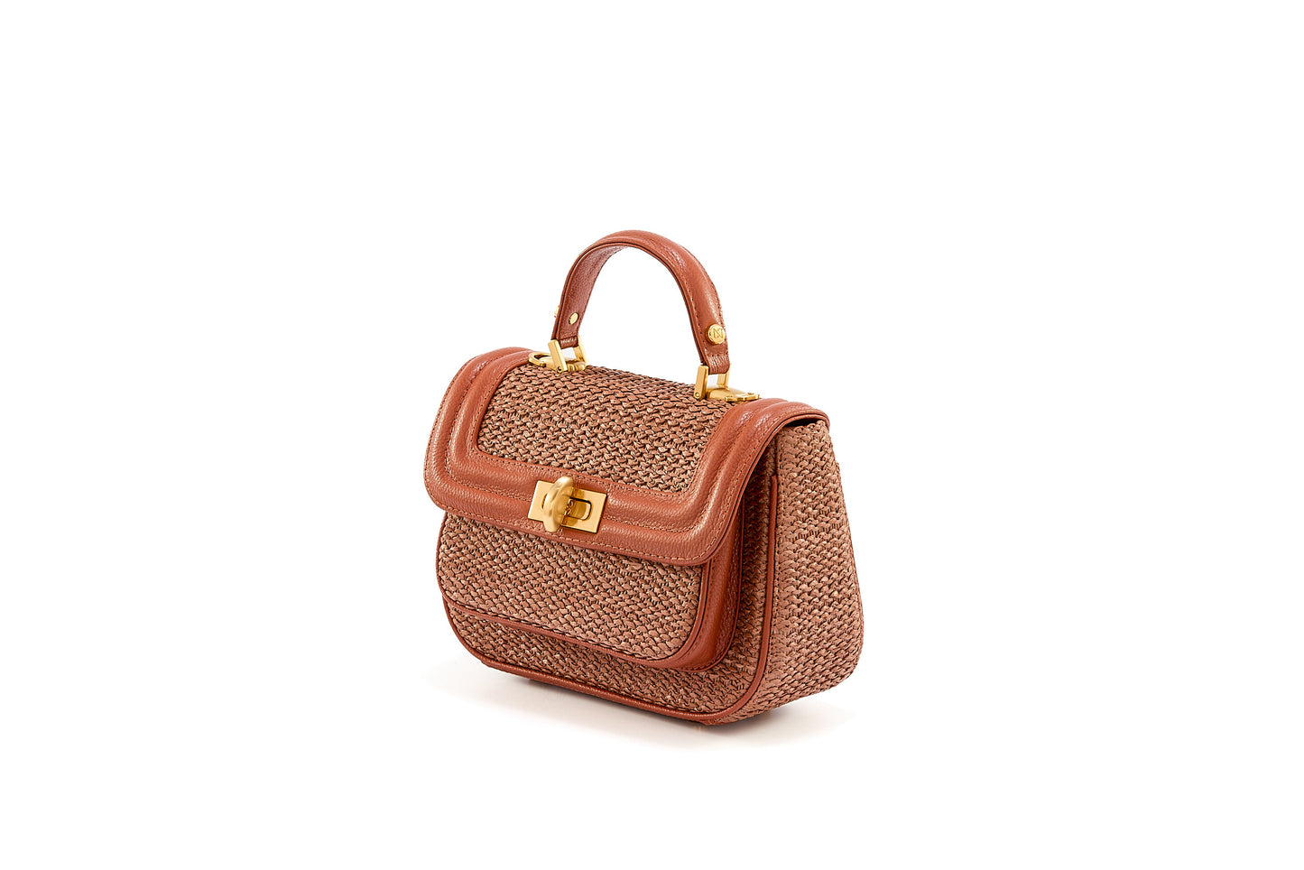 Bolsa Helena Mini Ráfia Natural Canela
