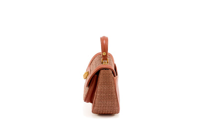 Bolsa Helena Mini Ráfia Natural Canela