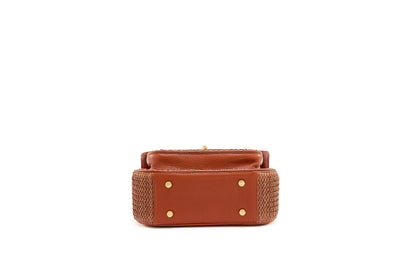 Bolsa Helena Mini Ráfia Natural Canela