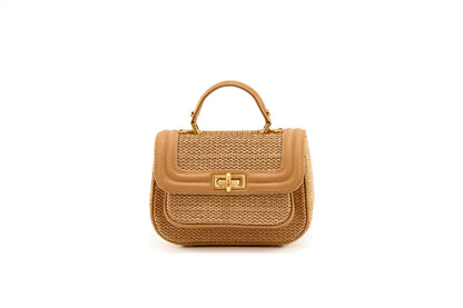 Bolsa Helena Mini Ráfia Natural Macadâmia