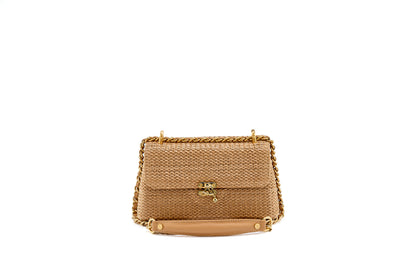 Bolsa Luciana Mini Ráfia Natural Macadâmia