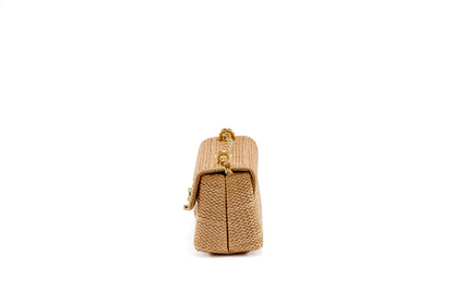 Bolsa Luciana Mini Ráfia Natural Macadâmia