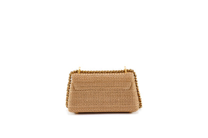 Bolsa Luciana Mini Ráfia Natural Macadâmia