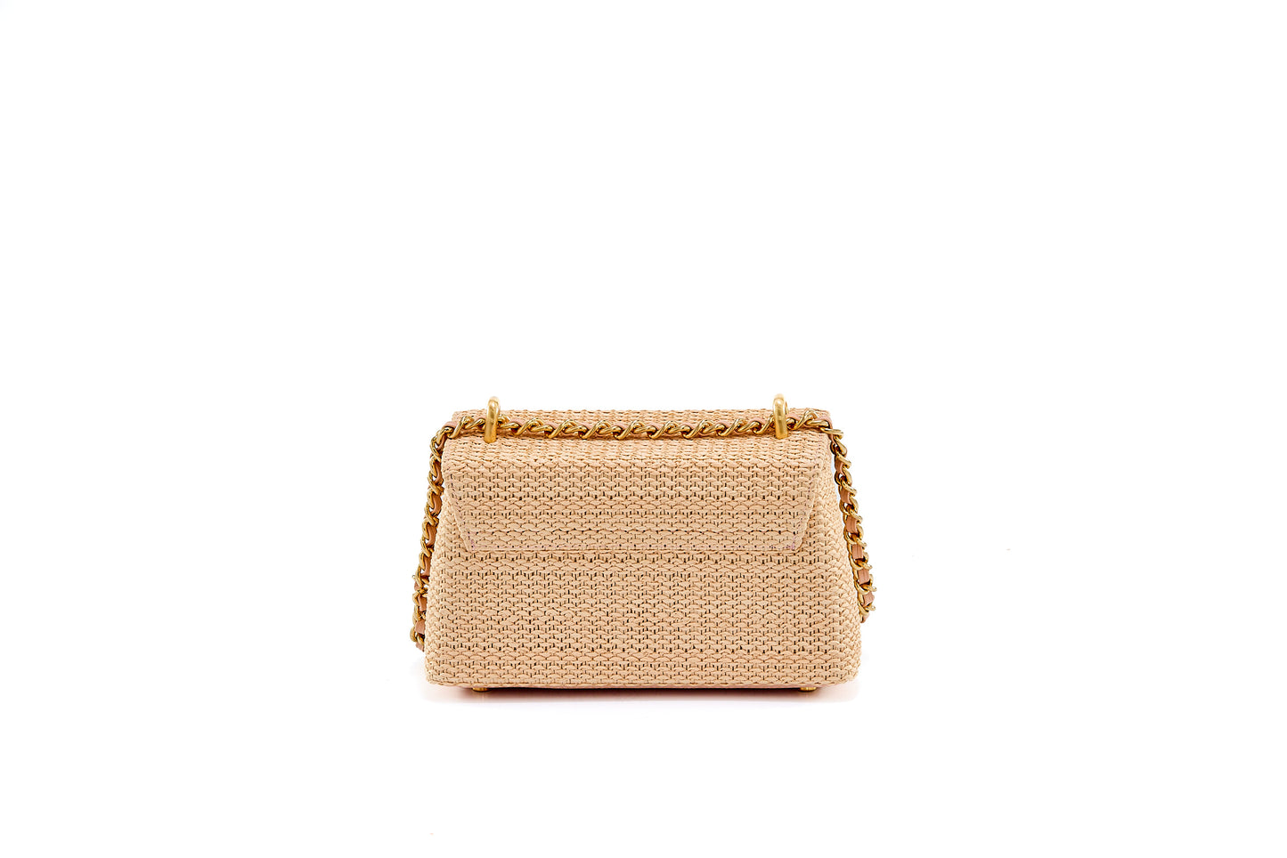 Bolsa Luciana Mini Ráfia Natural Salmão
