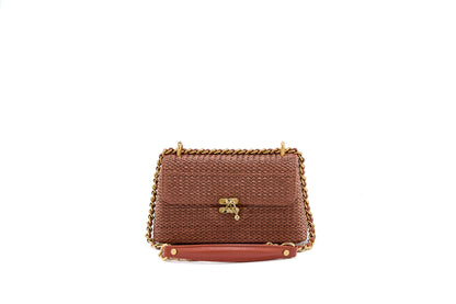 Bolsa Luciana Mini Ráfia Natural Canela