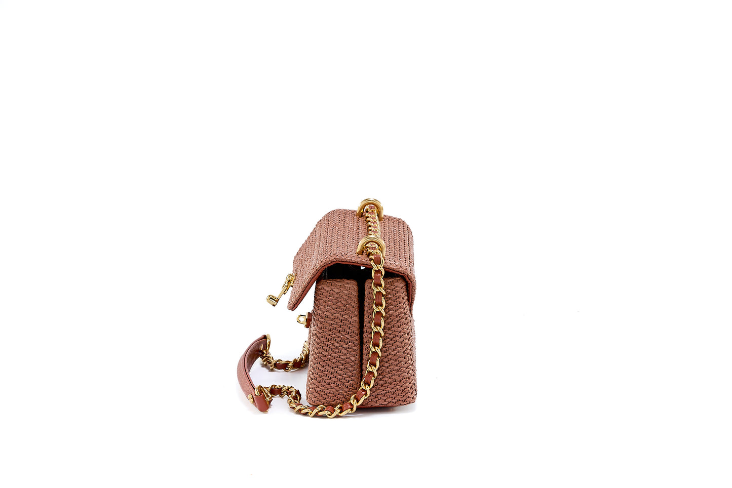 Bolsa Luciana Mini Ráfia Natural Canela