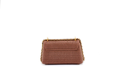 Bolsa Luciana Mini Ráfia Natural Canela