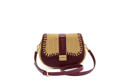 Bolsa Tarsila Mini Creme c/ Bordô