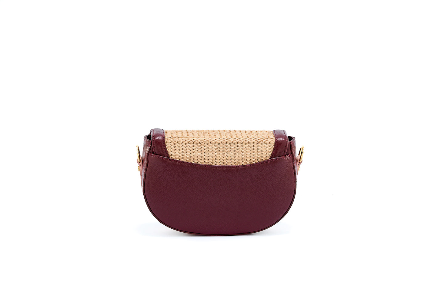 Bolsa Silvia Ráfia Natural Salmão c/ Bordô