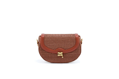 Bolsa Silvia Ráfia Natural Canela