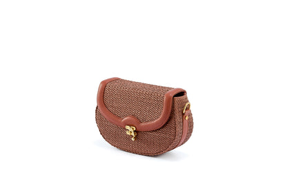 Bolsa Silvia Ráfia Natural Canela