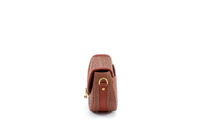 Bolsa Silvia Ráfia Natural Canela