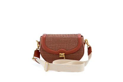 Bolsa Silvia Ráfia Natural Canela