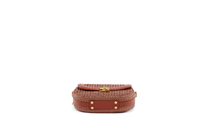 Bolsa Silvia Pochete Ráfia Natural Canela