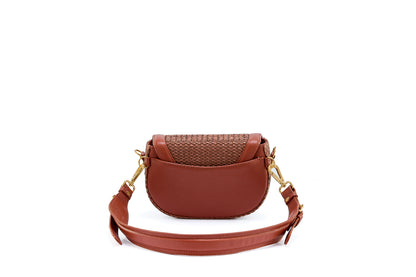 Bolsa Silvia Pochete Ráfia Natural Canela
